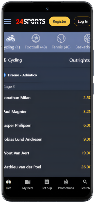 24slots Captura de tela do Programa Sport