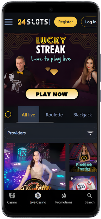 24slots Captura de tela do cassino ao vivo